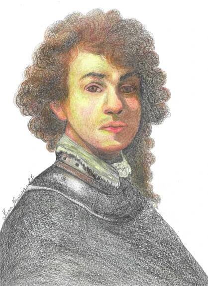 Portrait of Rembrandt Colour Pencils