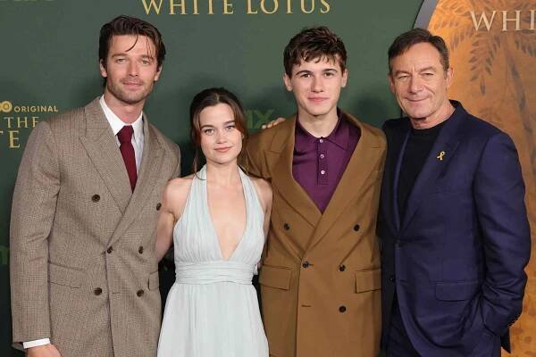 Patrick Schwarzenegger, Sarah Catherine Hook, Sam Nivola and Jason Isaacs 