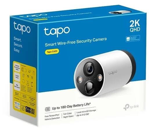 TP-Link Tapo C420, venkovní IP kamera, 4MP, 3.2mm, WiFi, baterie | ABCTECH - výpočetní technika a elektronika