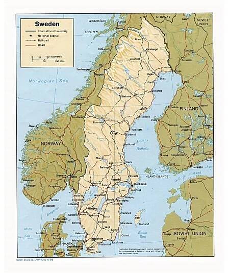 Maps of Sweden | Collection of maps of Sweden | Europe | Mapsland | Maps of the World