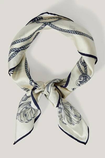 ŠÁTEK GANT SAILING PRINT SILK SCARF CREAM