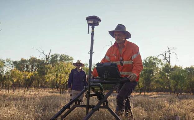 Worker utilizing Georadar system to detect Australian wombats habitat