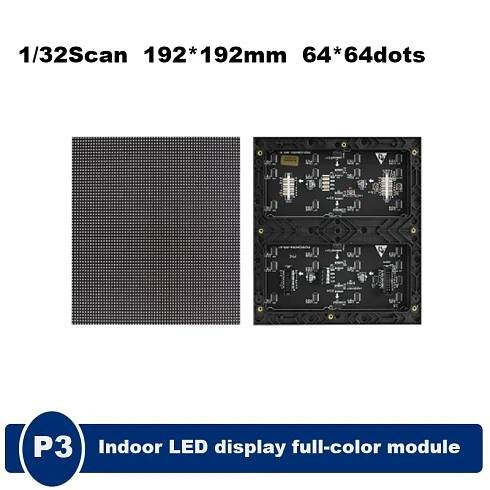 2Pcs P3 Indoor Module 192 * 192mm 64*64 Pixels 3 in 1 RGB Full Color SMD  LED Display Modules.LED panel 1/32scan HUB75E