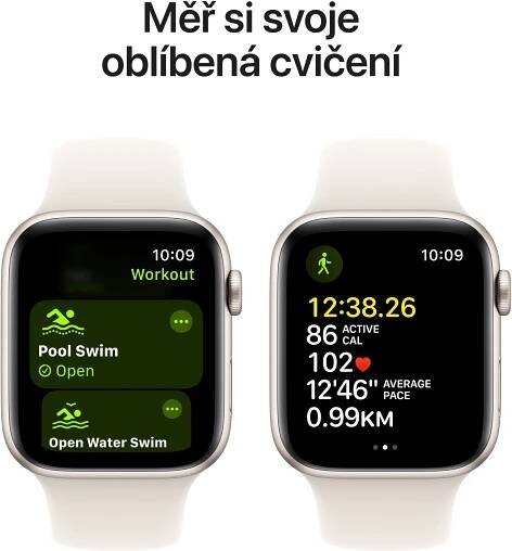 Apple Watch SE 40mm Hvězdně bílý hliník s hvězdně bílým sportovním řemínkem - S/M