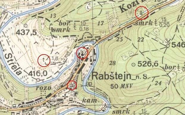 Drobné památky na Topografických mapách Topo S-1952