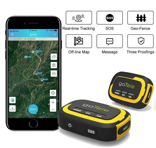 goTele GPS Tracker, No Monthly Fee No Network Required Mini Portable Off-grid Real Time GPS Tracking Device for Outdoor Hiking, Hunting, Kids and Pets Tracker (2 Pack)