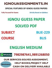 IGNOU BLI-221 Guess Paper Solved English Medium - IGNOU Solved Assignment 2023-24 free Download Pdf