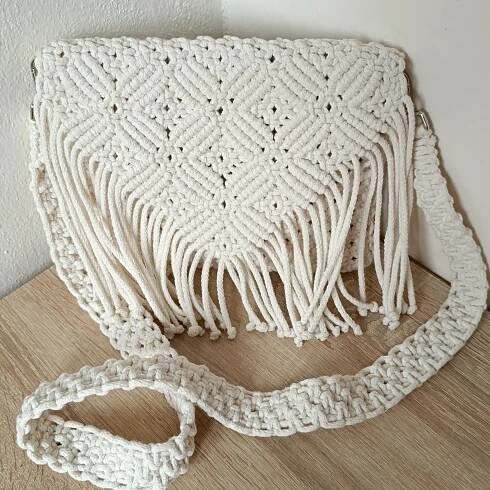 Macrame kabelka smetanová