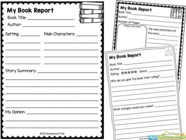 free printable book report template