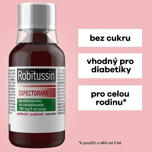 Robitussin Expectorans 100 mg/5 ml, sirup na odkašlávání 100 ml