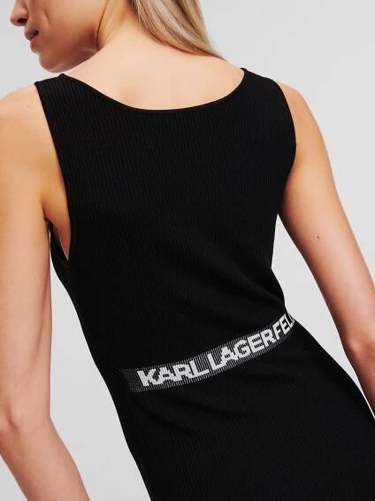 Karl Lagerfeld Šaty ' Rib-Knit Sleeveless ' – černá