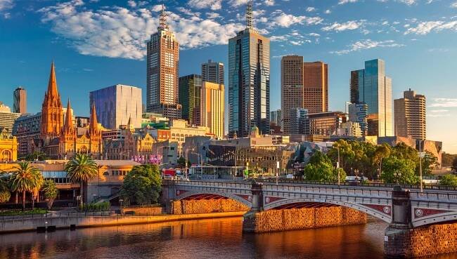 Austrálie - pohled na downtown Melbourne
