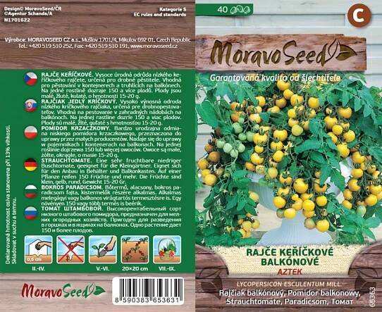 Moravo Seed Rajče keříčkové balkonové Aztek 40 ks od 20 Kč