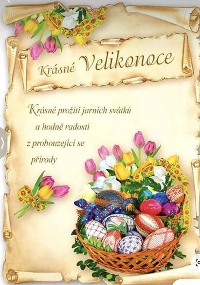 Easter Card with Eggs and Flowers
