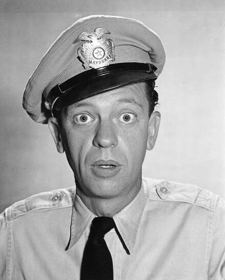 Don Knotts as Deputy Sheriff Barney Fife in The Andy Griffith Show