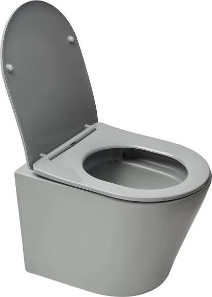 Wc závěsné SAT Infinitio včetně prkénka softclose, šedá mat, zadní odpad SATINF010RREXPLGRM