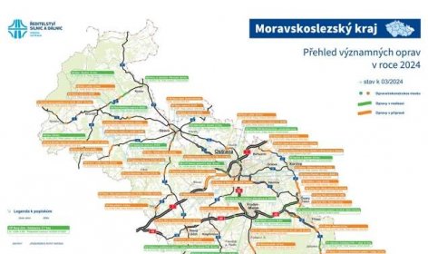 Přehled významných oprav v Moravskoslezském kraji v roce 2024