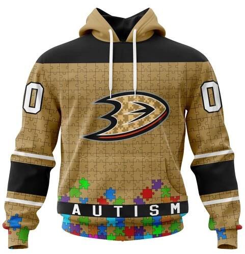 NHL Anaheim Ducks | Specialized Unisex Kits Hockey Fights Against Autism