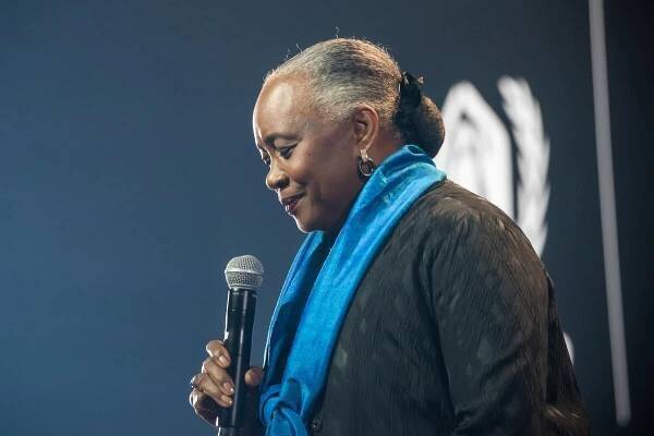 UNHCR Honorary Lifetime Goodwill Ambassador, Barbara Hendricks, performs a song at the 2022 Nansen Refugee Award ceremony. The acclaimed classical and jazz musician, who delivered the keynote speech, is also an advocate for peace and reconciliation and notably performed in the war-torn formerly Yugoslavian cities of Dubrovnik and Sarajevo in 1991 and 1993. She has also been a member of the Council of the Foundation for the Refugee Education Trust (RET) since 2000.