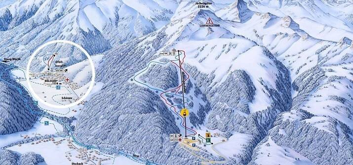 Mapa sjezdovek Jöchelspitze - proud
