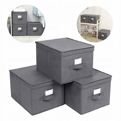 UZAVÍRATELNÉ BOXY ÚLOŽNÉ BOXY SKLÁDACÍ BOX SADA 3 KS