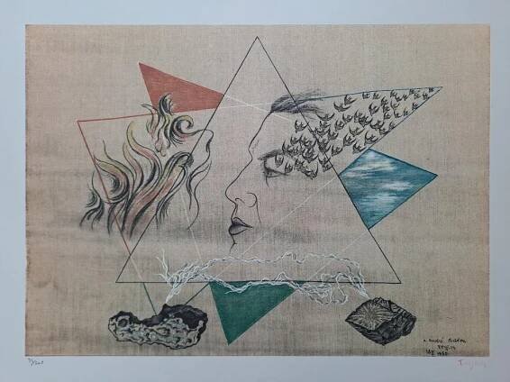 TOYEN - Portrét André Breton - Certifikát - Výtvarné umění
