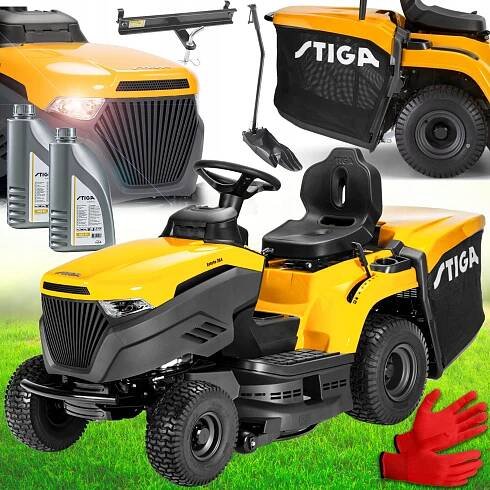 VÝKONNÝ ZAHRADNÍ TRAKTOROVÁ SEKAČKA STIGA 384 ST 450 HYDROSTAT KOŠ 240L 10V1