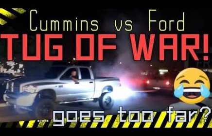Dodge Ram Cummings Diesel vs Ford F-350 Tug-O-War - Video