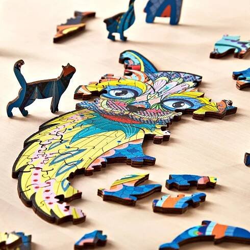 Dřevěné puzzle Kočka » MAGNET 3P - Promyšlené! Praktické! Příznivé ceny!