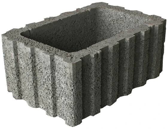 Grauer Pflanzstein (60x40x25 cm) für Mauern und Hangbefestigung.