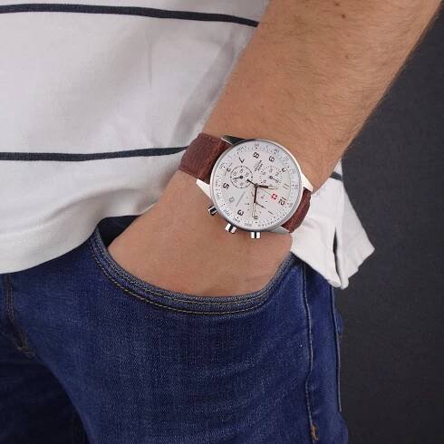 SWISS MILITARY BY CHRONO Minimalist Chronograph Watch SM34012.11 | jen za 6.375,00 Kč | IRISIMO