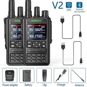 2PCS ABBREE AR-869 GPS Bluetooth APP Bezdrátová kopírovací frekvence Air Band Type-C Amatérské rádio VOX Lovecká vysílačka