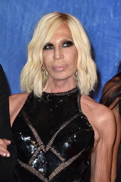 Donatella Versace attends the premiere of 'Franca: Chaos And Creation' during the 73rd Venice Film Festival at Sala Giardino on September 2, 2016 