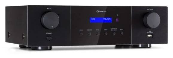 Auna AMP-4000 DAB, Hifi stereo zesilovač, DAB+ rádio, USB, dálkové ovládání, LED displej
