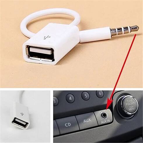 AK290 Adaptér redukce USB - AUX mini JACK 3.5mm | smdledzarovky.cz