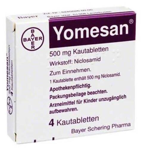 YOMESAN 500 mg žvýkací tablety, 4 ks