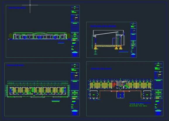 School Layout Plans and Elevation CAD Template DWG