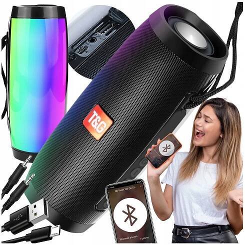 Bluetooth reproduktor BOOMBOX Mobilní USB RÁDIO LED MP3 Bezdrátový Přenosný