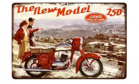 plechová cedule - Jawa 250 (dobová reklama) - Auto-moto