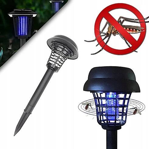SOLÁRNÍ ZAHRADNÍ LAMPA 13,8x13,8x42 CM INSEKTICIDNÍ PRO ZAHRADU A BALKON TERASA