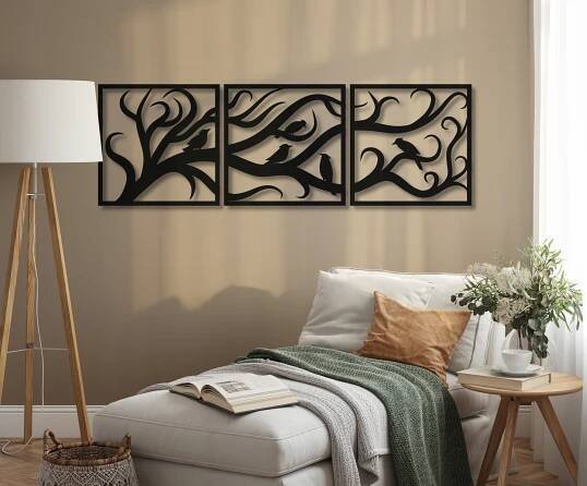 AŽUROVÝ OBRAZ STROM 120 cm OBRAZY DO OBÝVACÍHO POKOJE OBRAZ NA ZEĎ DEKORACE PANEL Formát horizontální