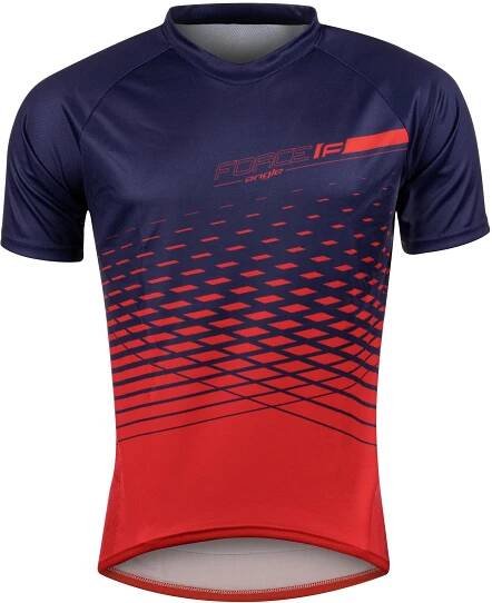 dres FORCE MTB ANGLE kr. rukáv, modro červený