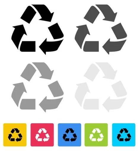 Sada ikon recyklační ekologie. Plochý design recyklovat symbol ikony stránky pro vaše webové stránky, logo, app, UI. Vektorová ilustrace. Izolováno na bílém pozadí. — Ilustrace