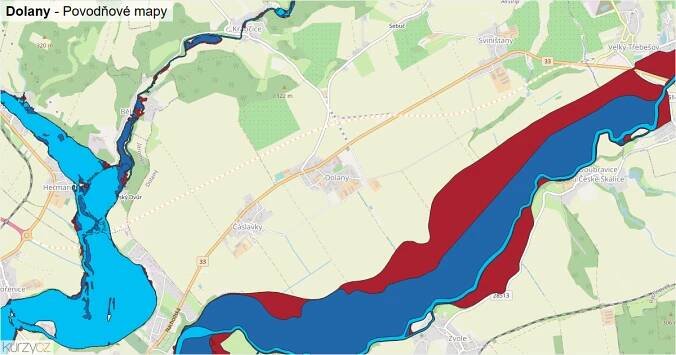 Povodňová mapa Dolany
