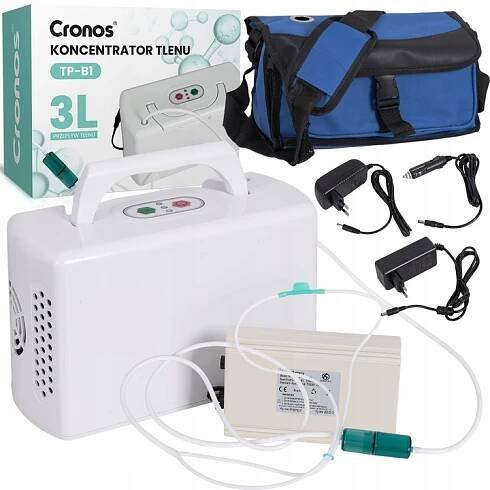 KYSLÍKOVÝ KONCENTRÁTOR PŘENOSNÝ NA AKUMULÁTOR BATERIE CRONOS TP-B1 3,5L/min