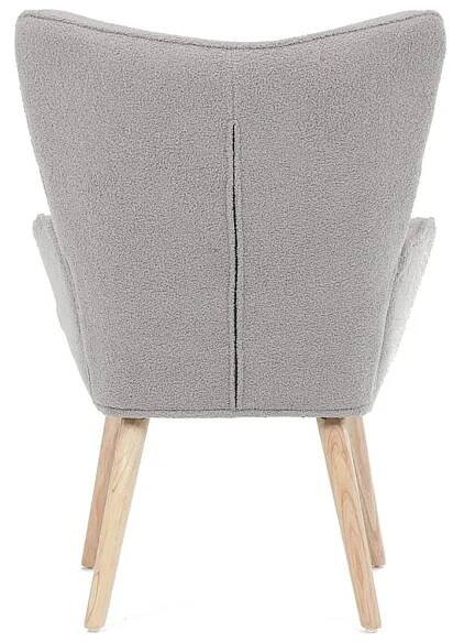 Křeslo ušák šedé bouclé nohy masiv AK-309 GREY2 - VYBERSITO.cz