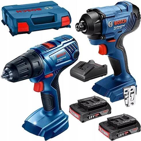 BOSCH ŠROUBOVÁK + AKU ŠROUBOVÁK SET 2x2.0Ah 18V