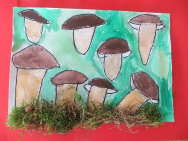 Malujeme houby do soutěže – výtvarný kroužek – Základní škola a Mateřská škola Malšova Lhota