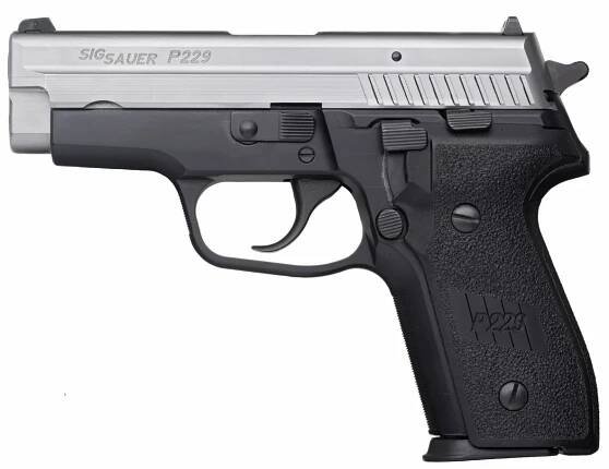 SIG SAUER P229 pistol with black textured grip