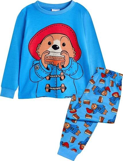 Medvídek Paddington - dětské pyžamo s dlouhými kalhotami NS8673 (104) (modrá)